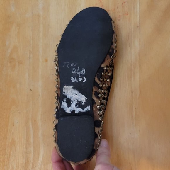 Steve Madden Leopard Print Brass Stud Flats - Picture 9 of 11